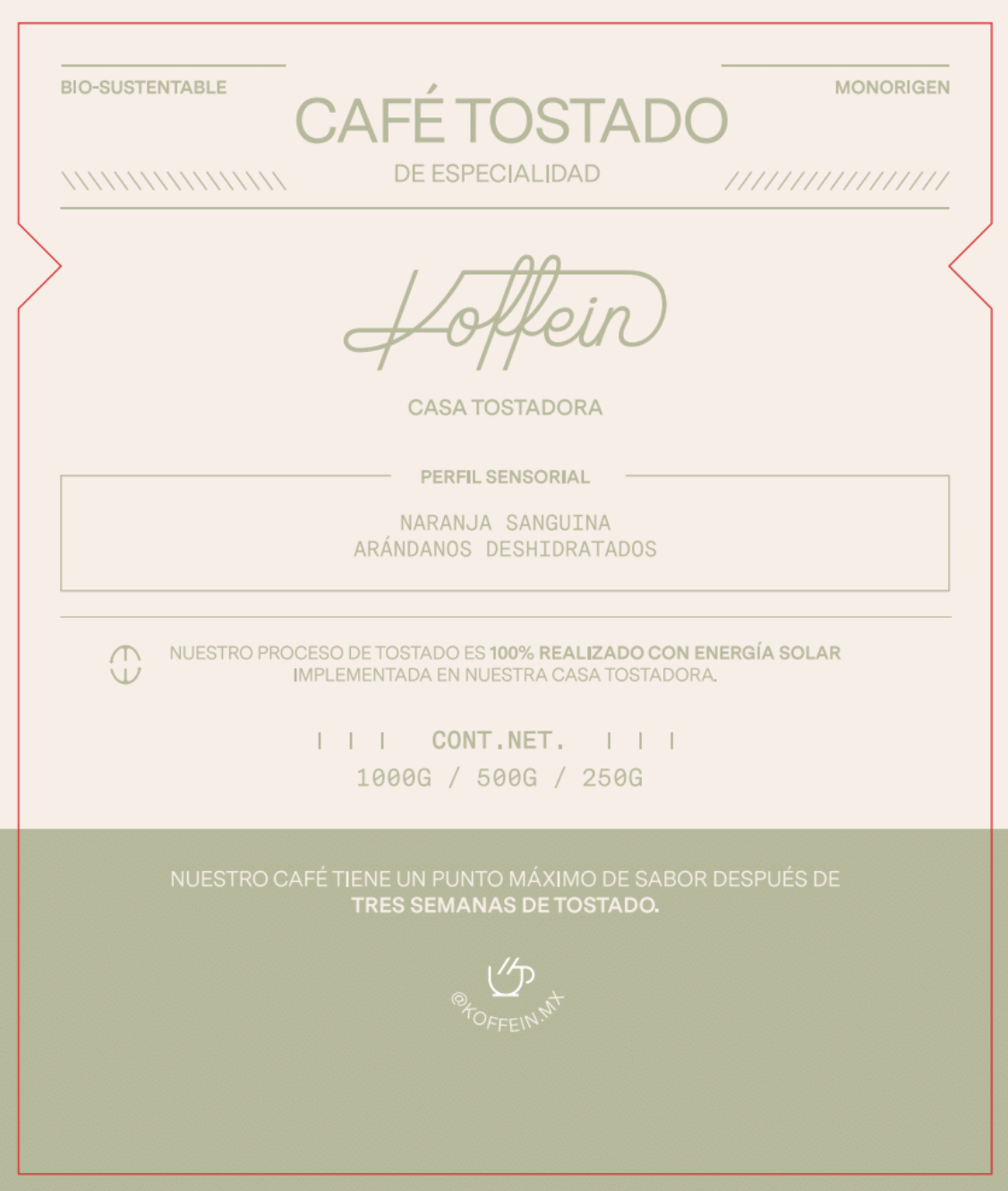 Bolsa de café de especialidad El Mirador, proceso lavado, cultivado en Zapotitlán de Méndez, Puebla